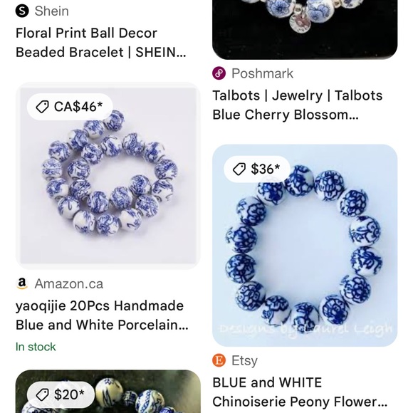 Blue and White Beaded Bracelet - Picture 5 of 5